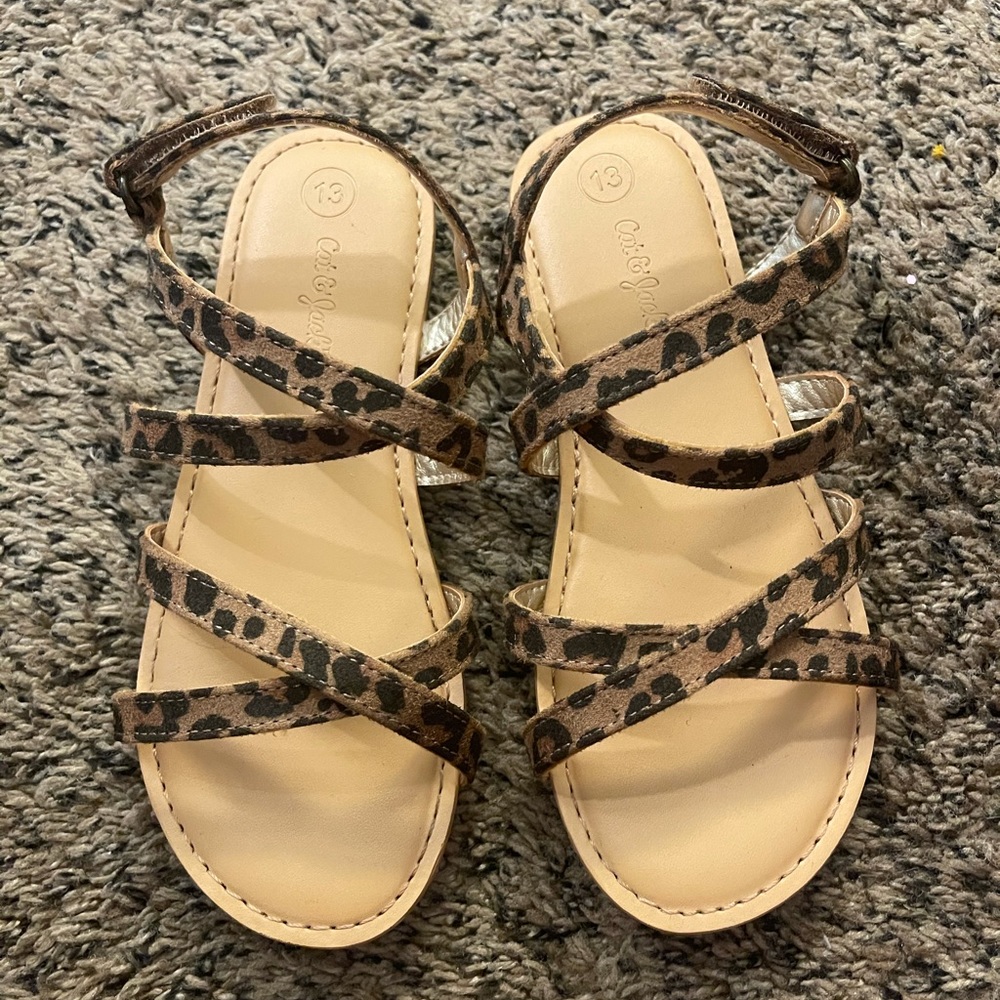 Cat & Jack little girls size 13 leopard sandals